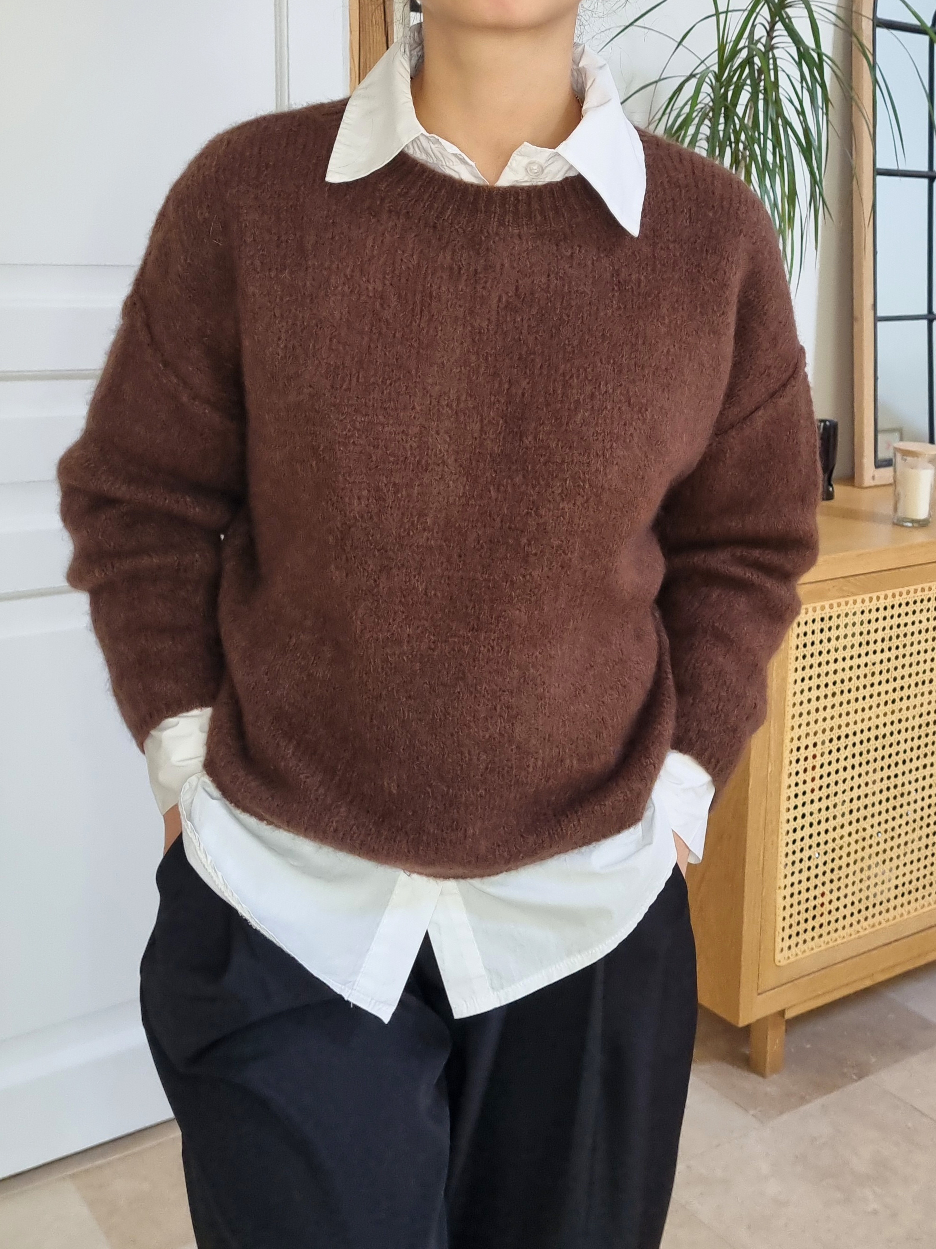 Pull très doux Alba marron