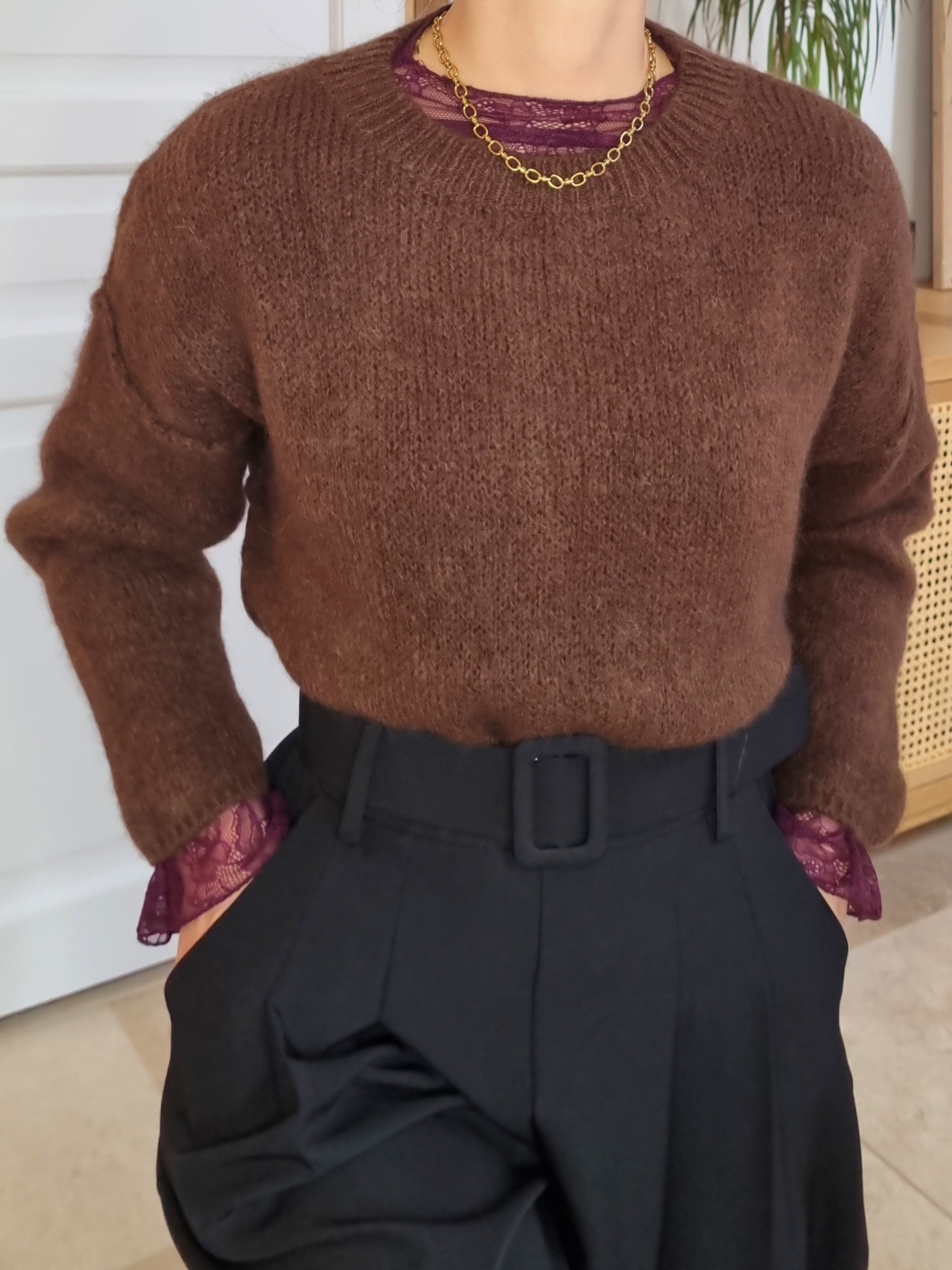 Pull très doux Alba marron