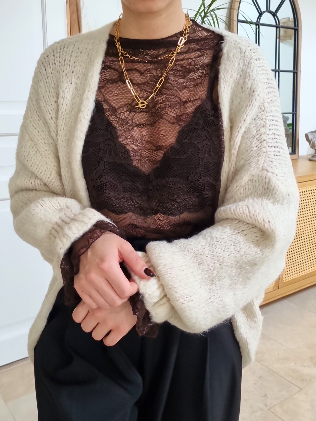 Gilet en laine Rosalie beige