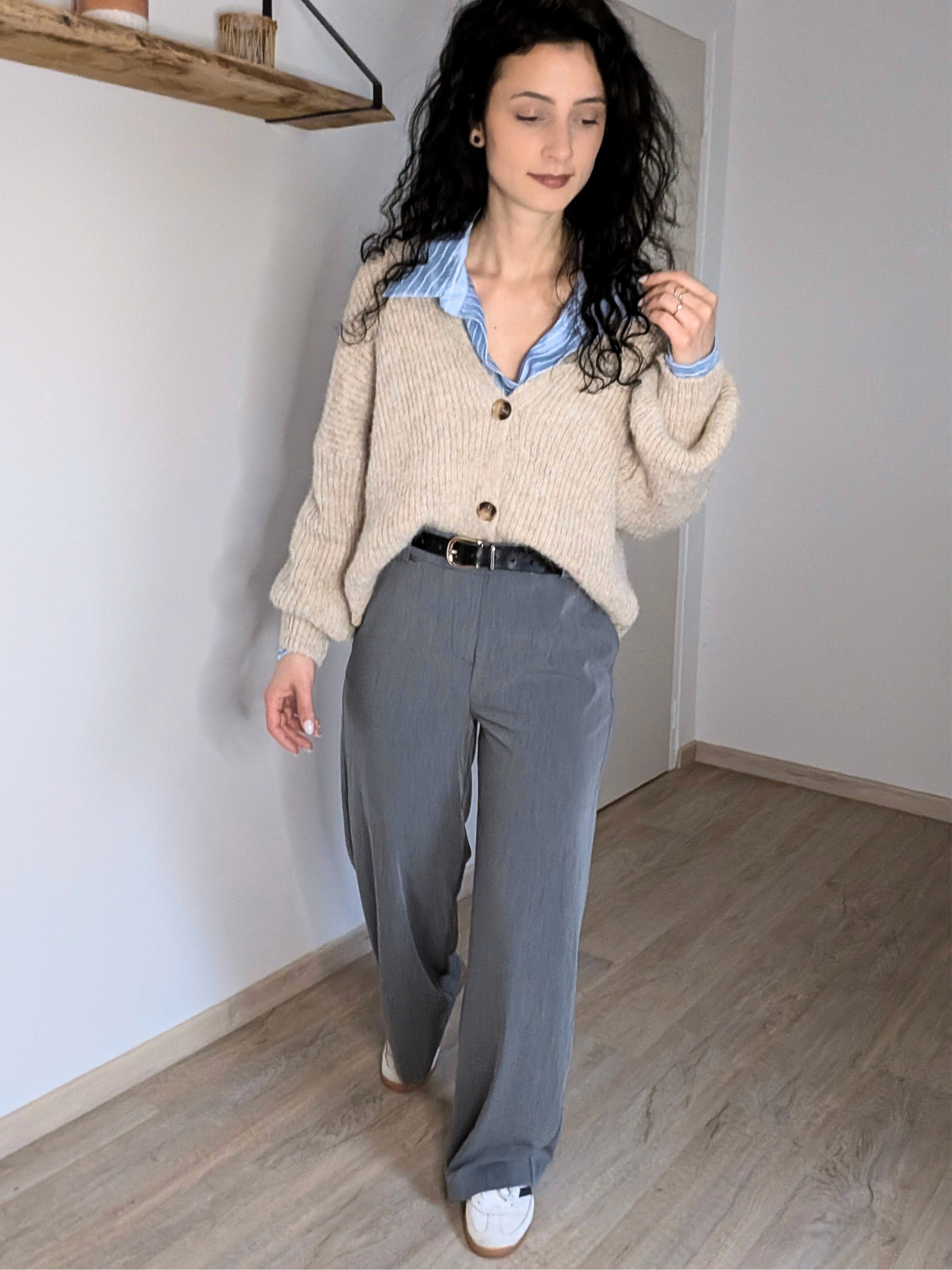 Pantalon flare - Celeste