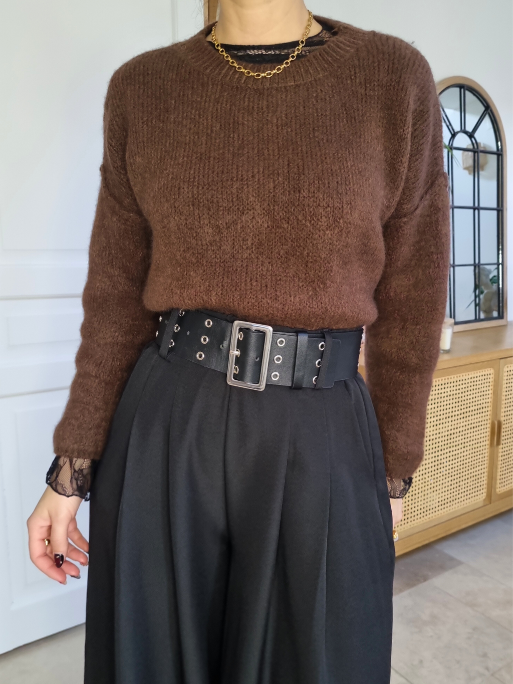 Pull très doux Alba marron