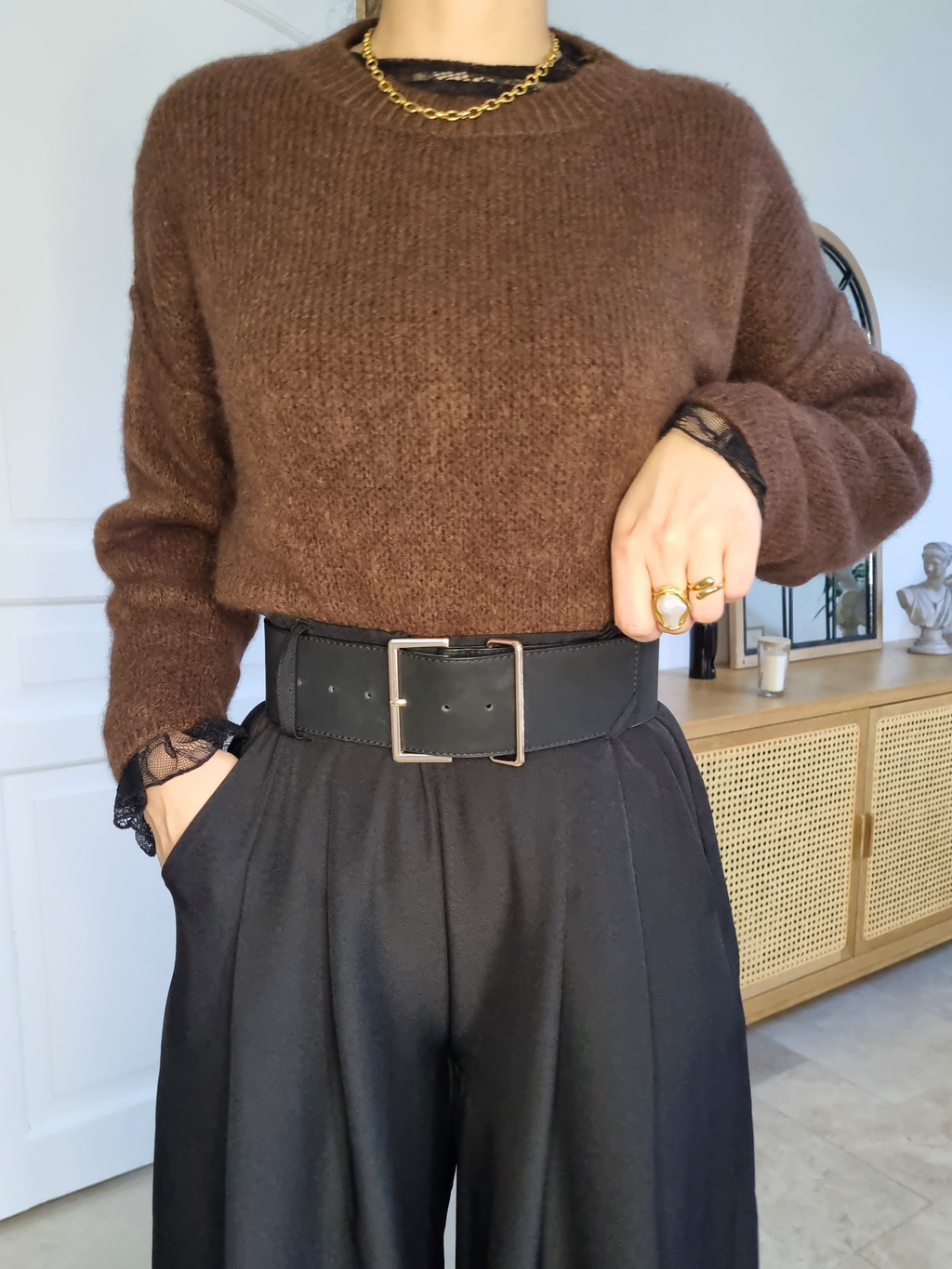 Pull très doux Alba marron