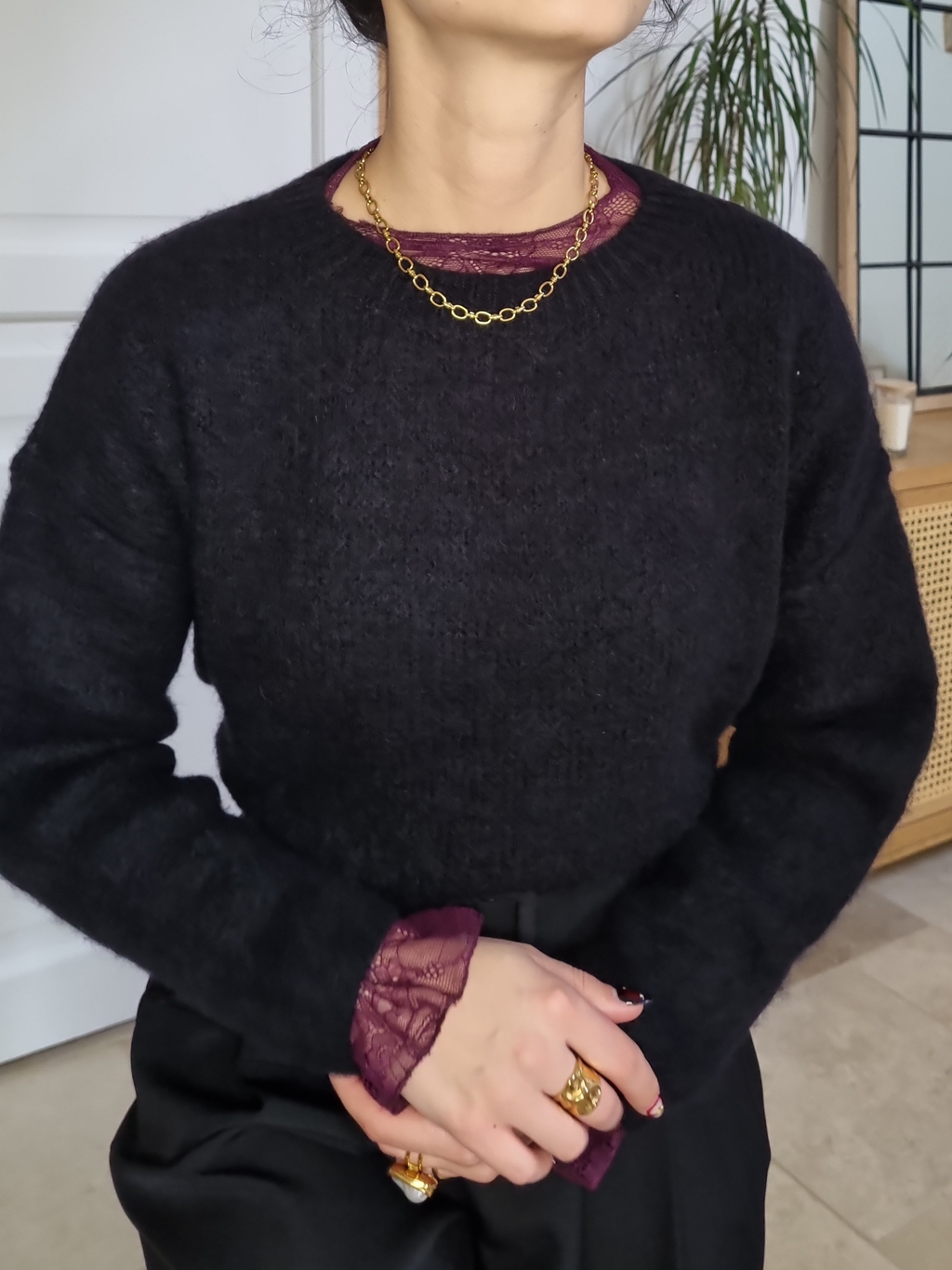 Pull très doux Alba noir