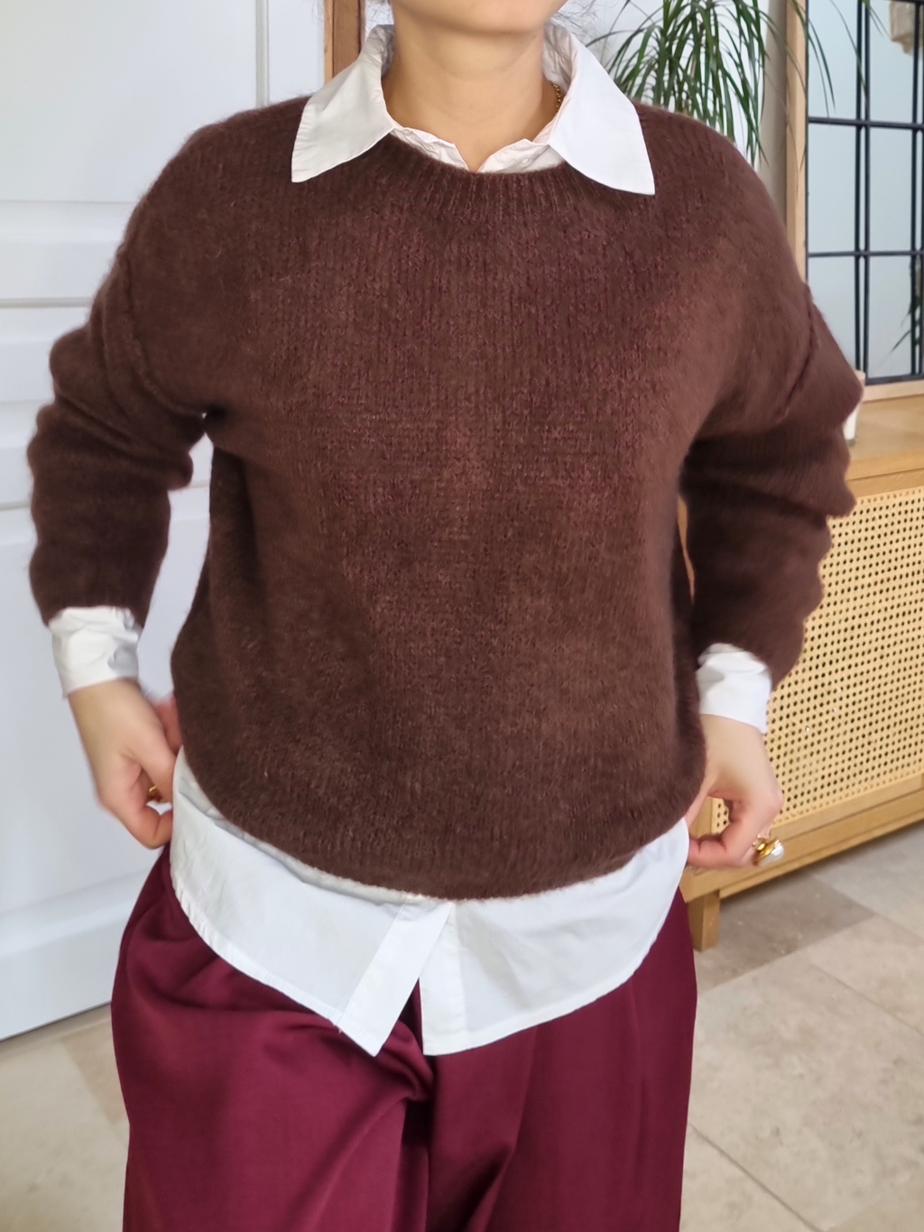 Pull très doux Alba marron