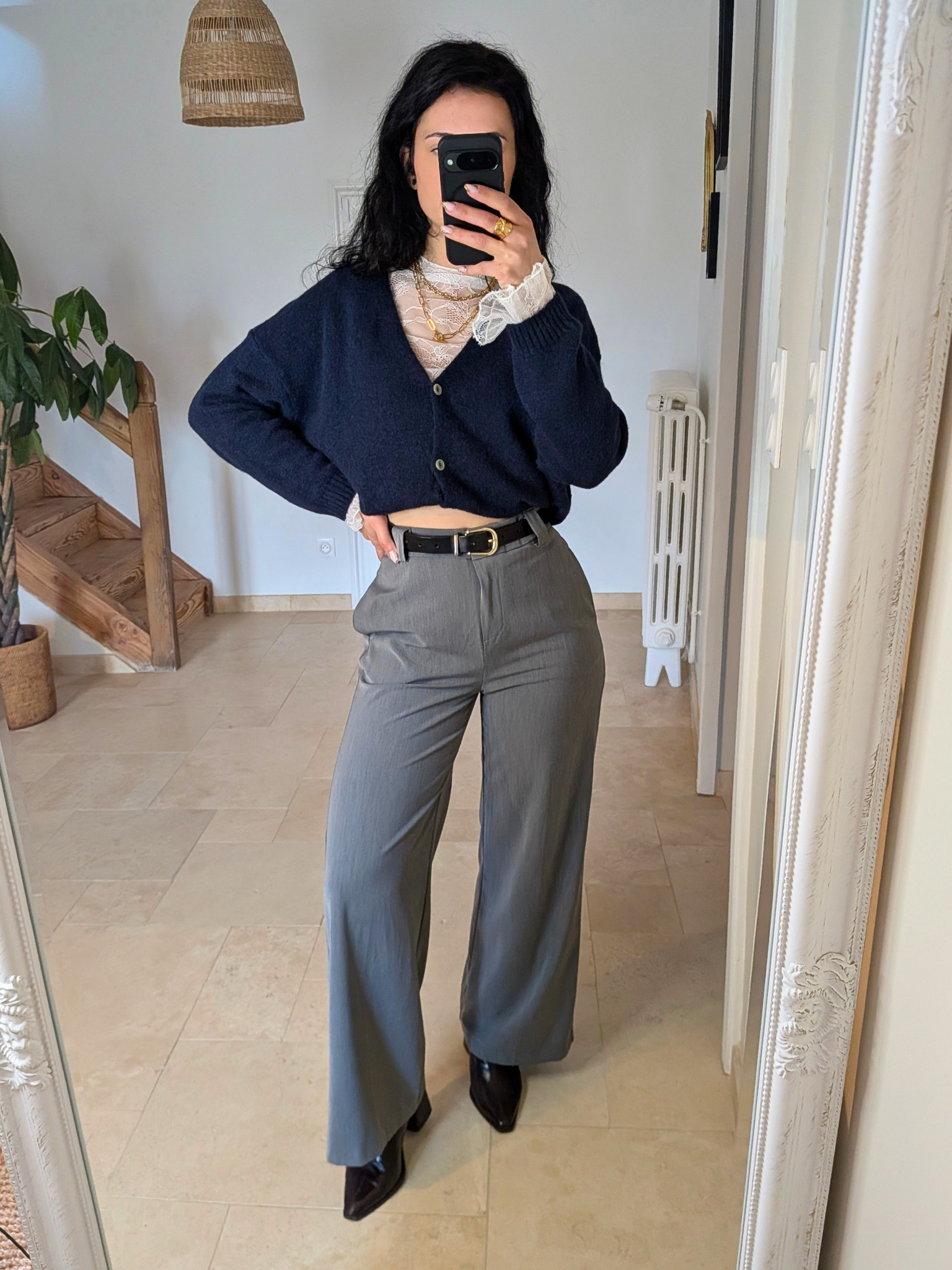 Pantalon flare - Celeste