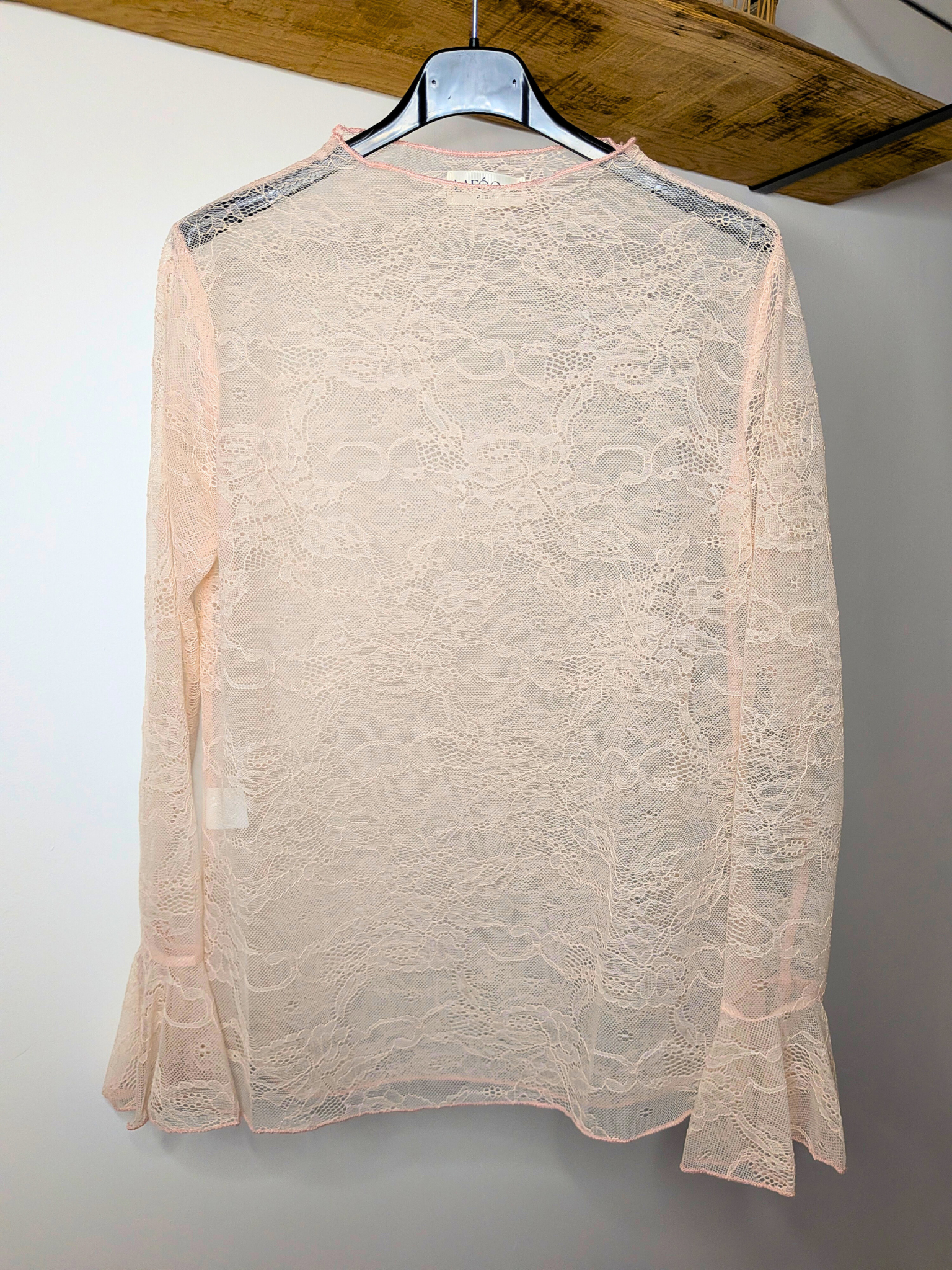 Top dentelle manches longues - Eos rose clair