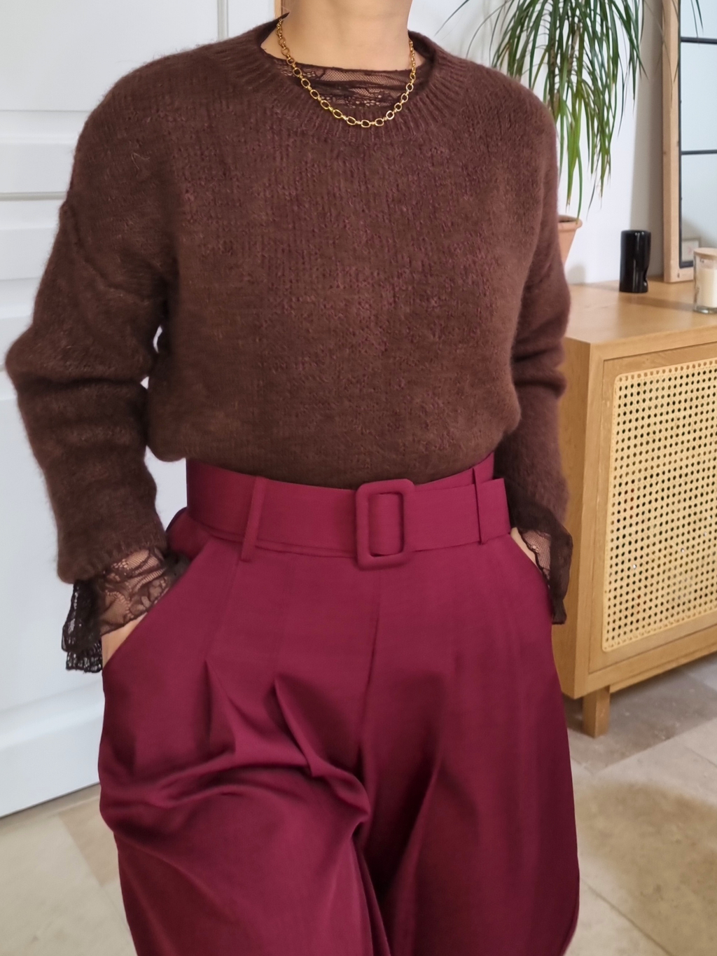 Pull très doux Alba marron