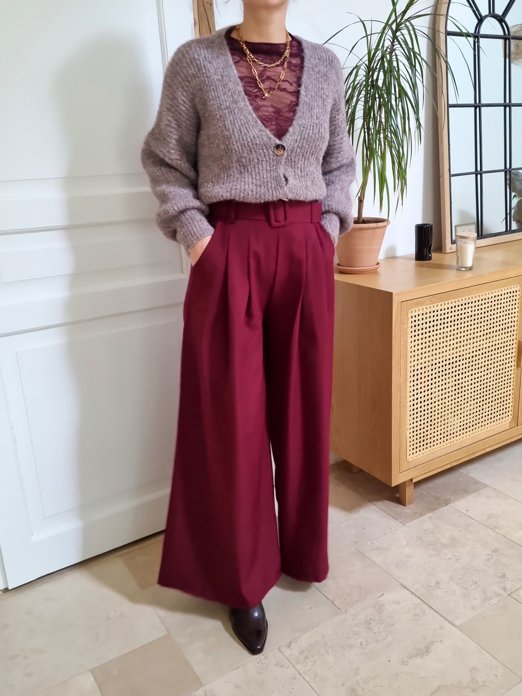 Cardigan en maille Camille - marron clair