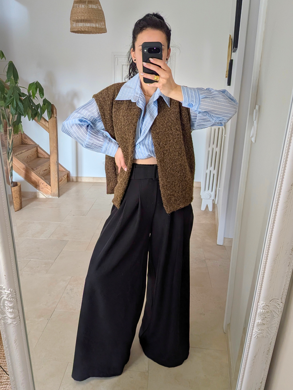 Pantalon palazzo Louise noir