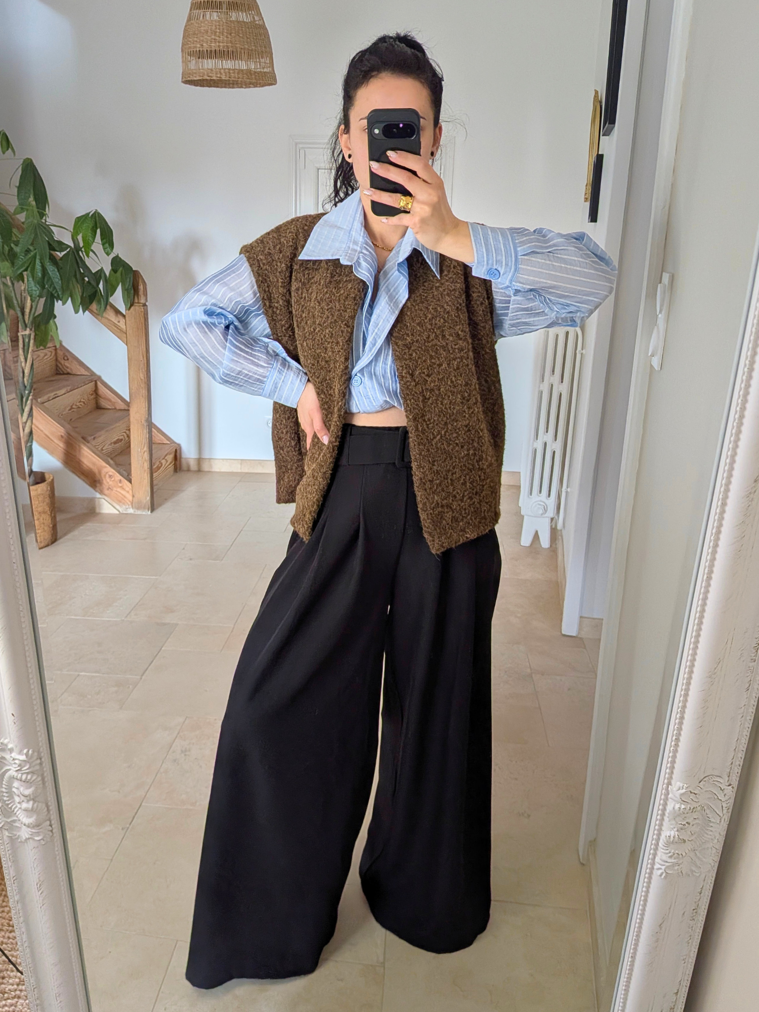 Pantalon palazzo Louise noir