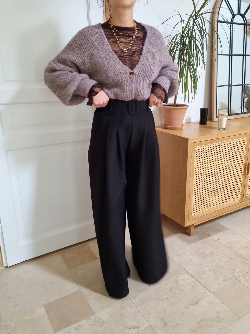 Cardigan en maille Camille - marron clair
