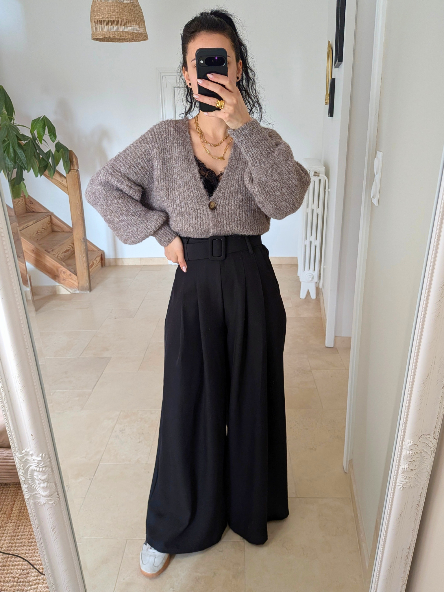 Pantalon palazzo Louise noir