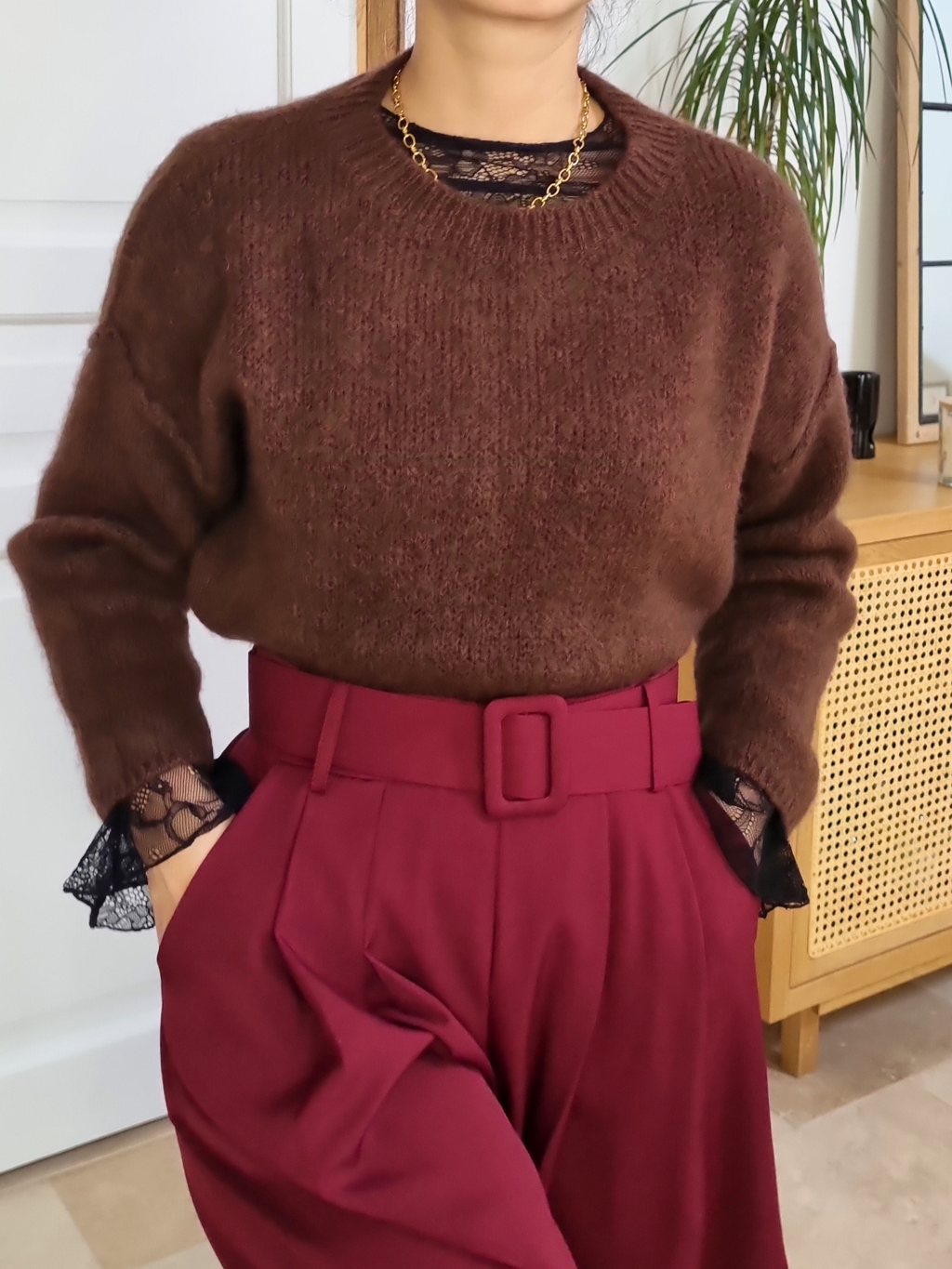 Pull très doux Alba marron