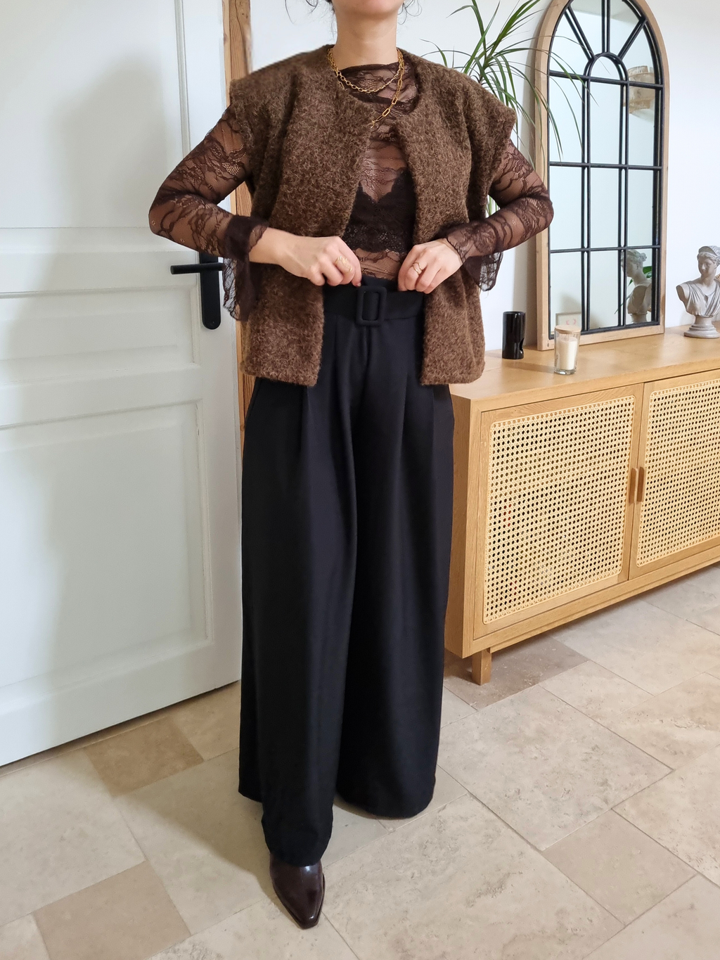 Gilet sans manche Luna marron
