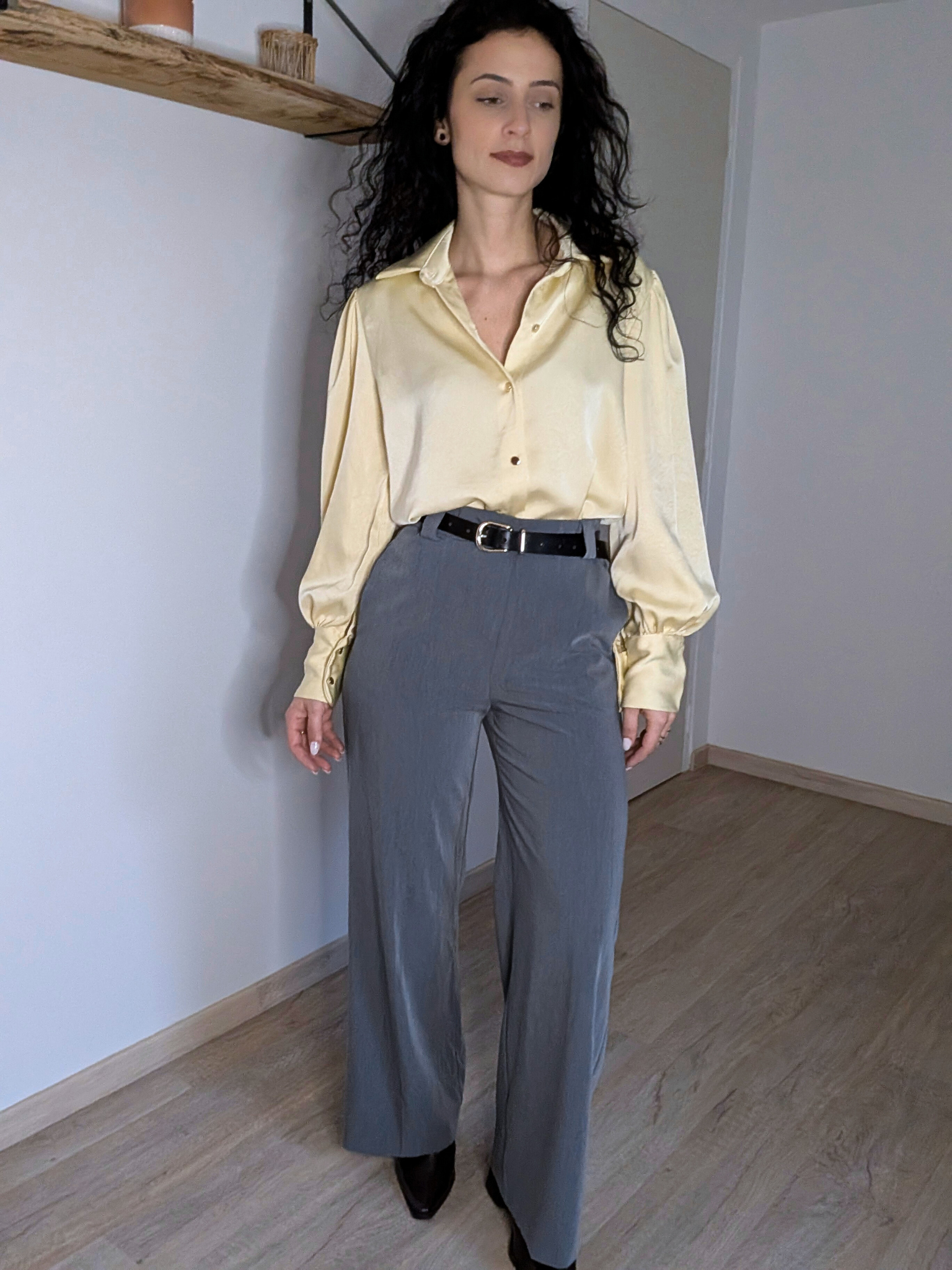 Pantalon flare - Celeste