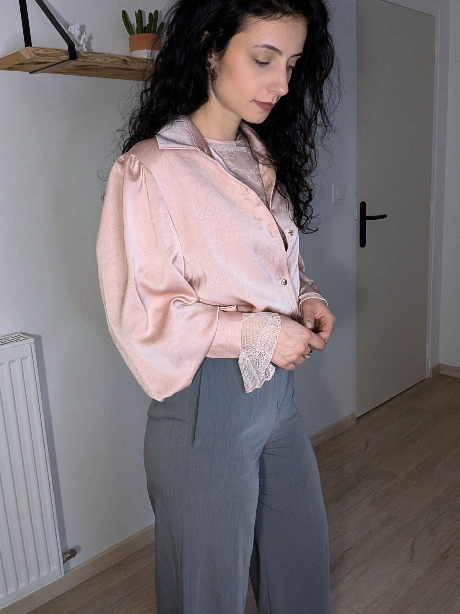 Chemise fluide rose poudré - Jeanne