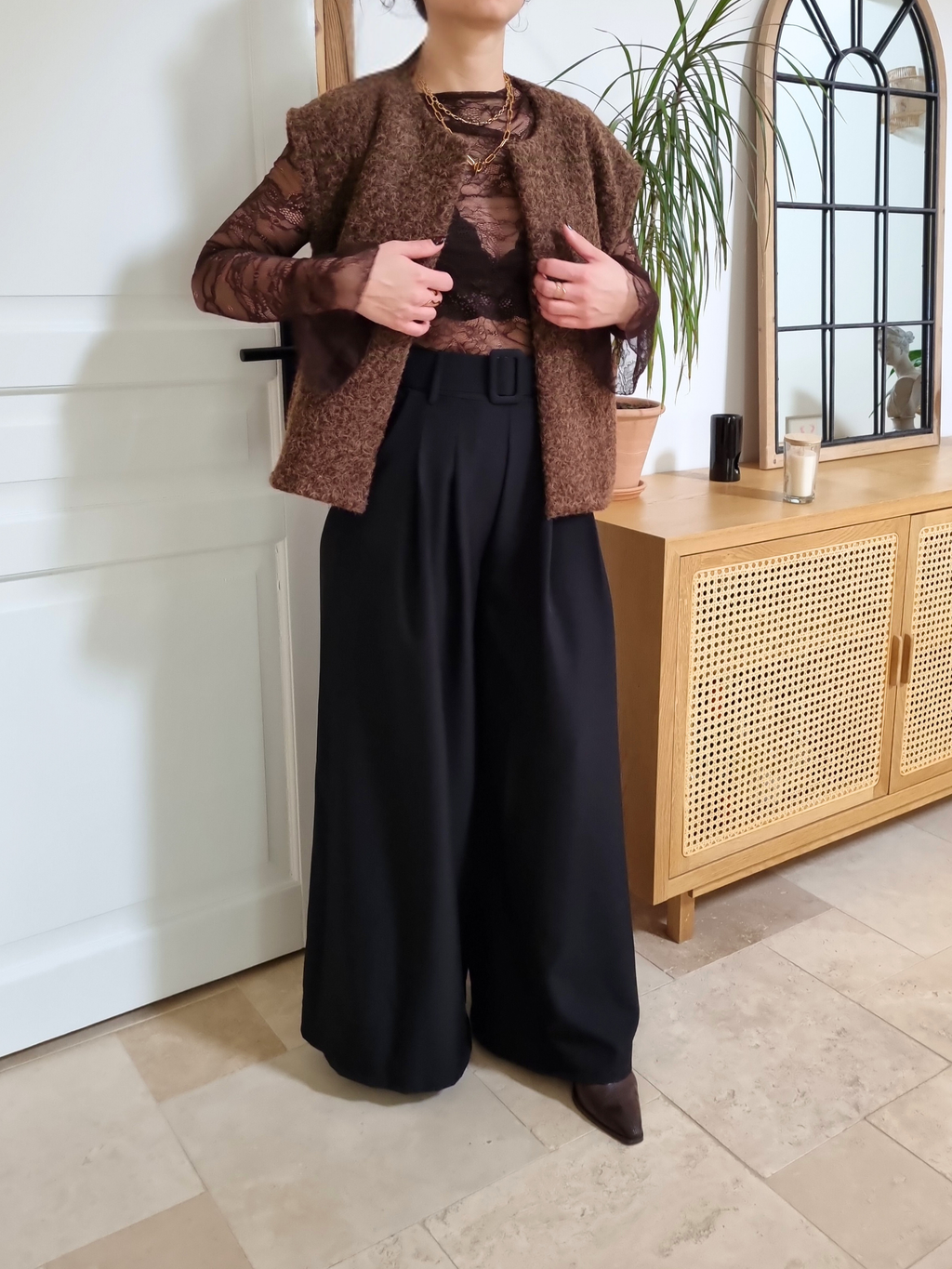 Gilet sans manche Luna marron