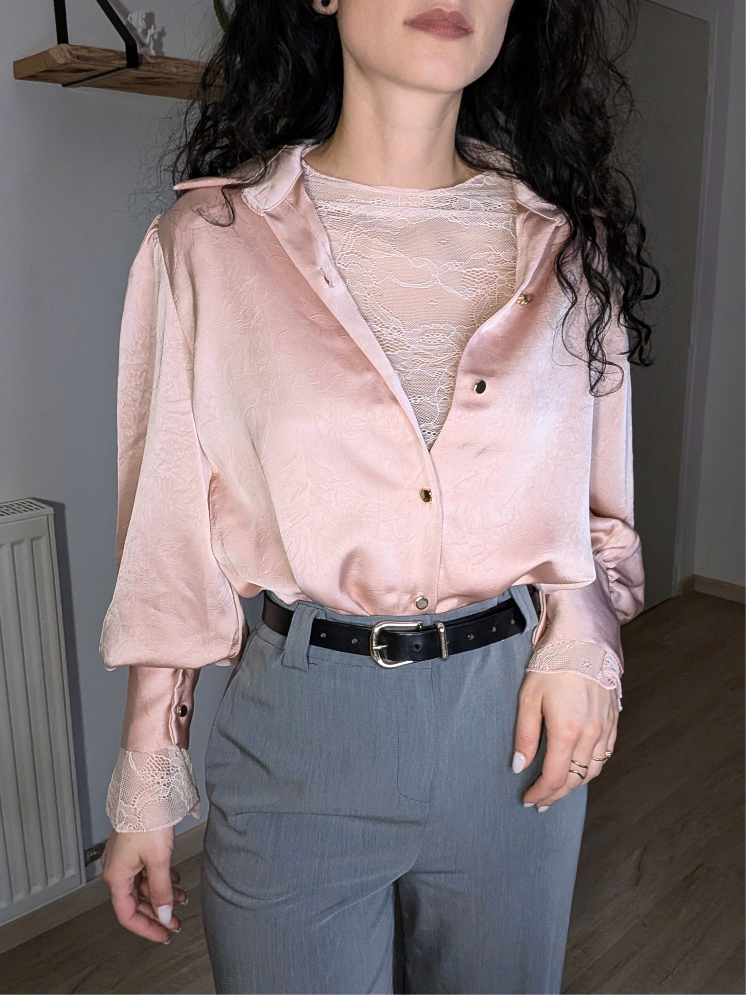 Chemise fluide rose poudré - Jeanne