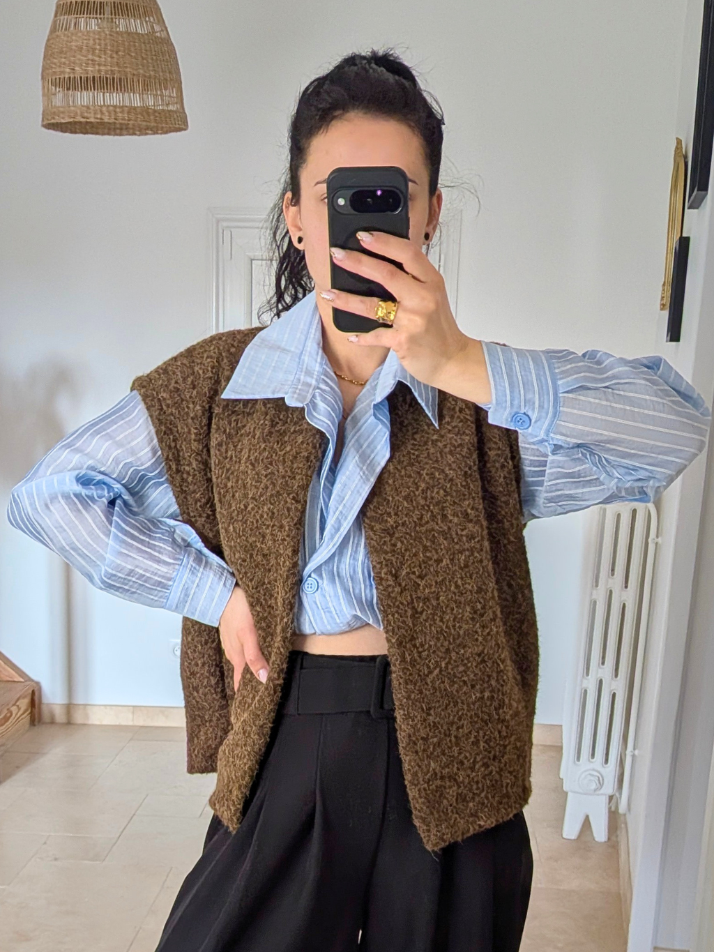Gilet sans manche Luna marron