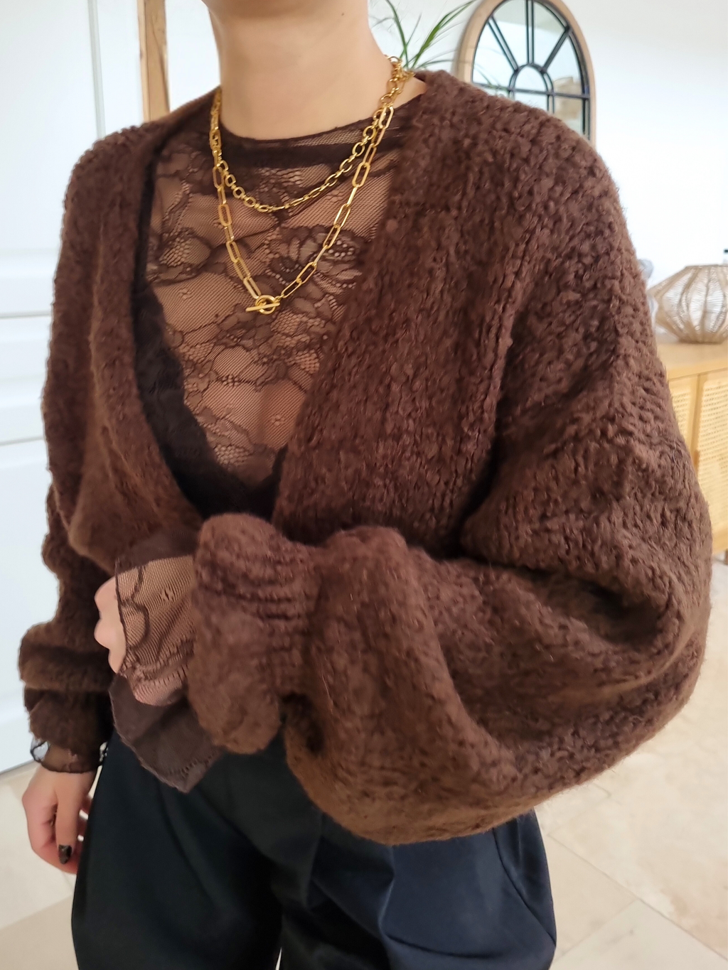 Gilet en laine Rosalie marron