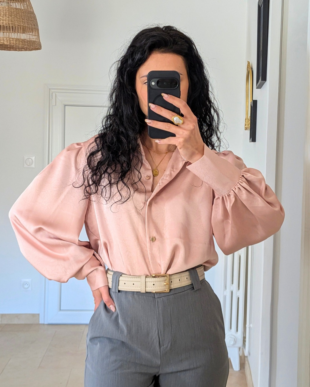 Chemise fluide rose poudré - Jeanne