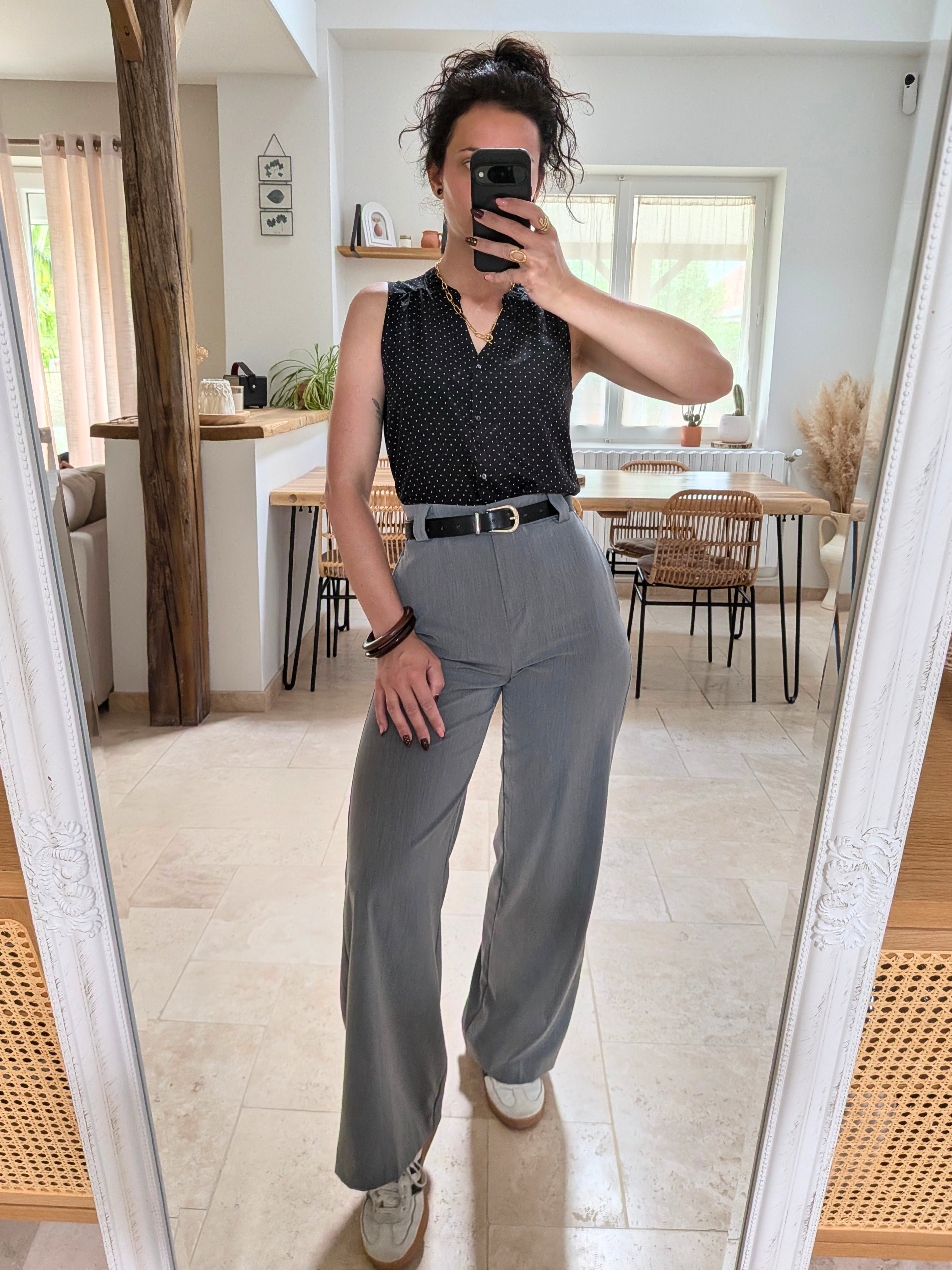 Pantalon flare - Celeste