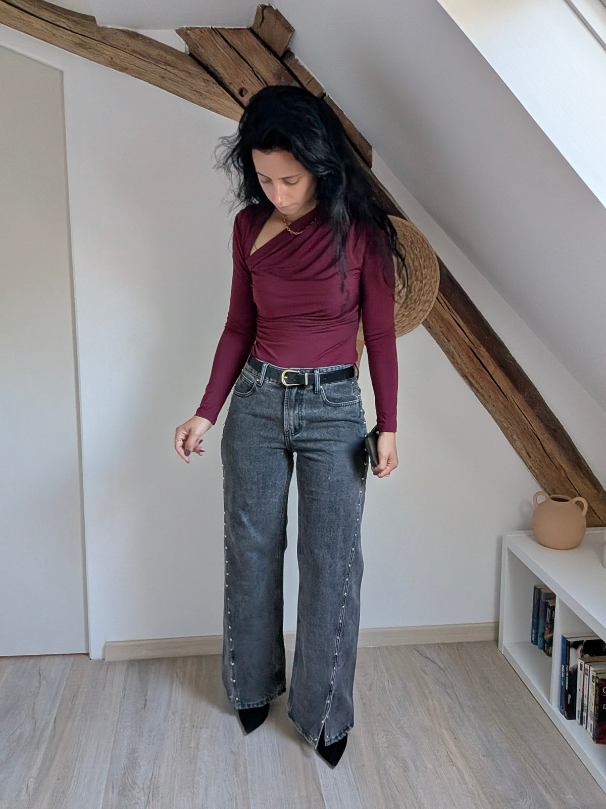 Top asymétrique drapé Bordeaux - Sienna
