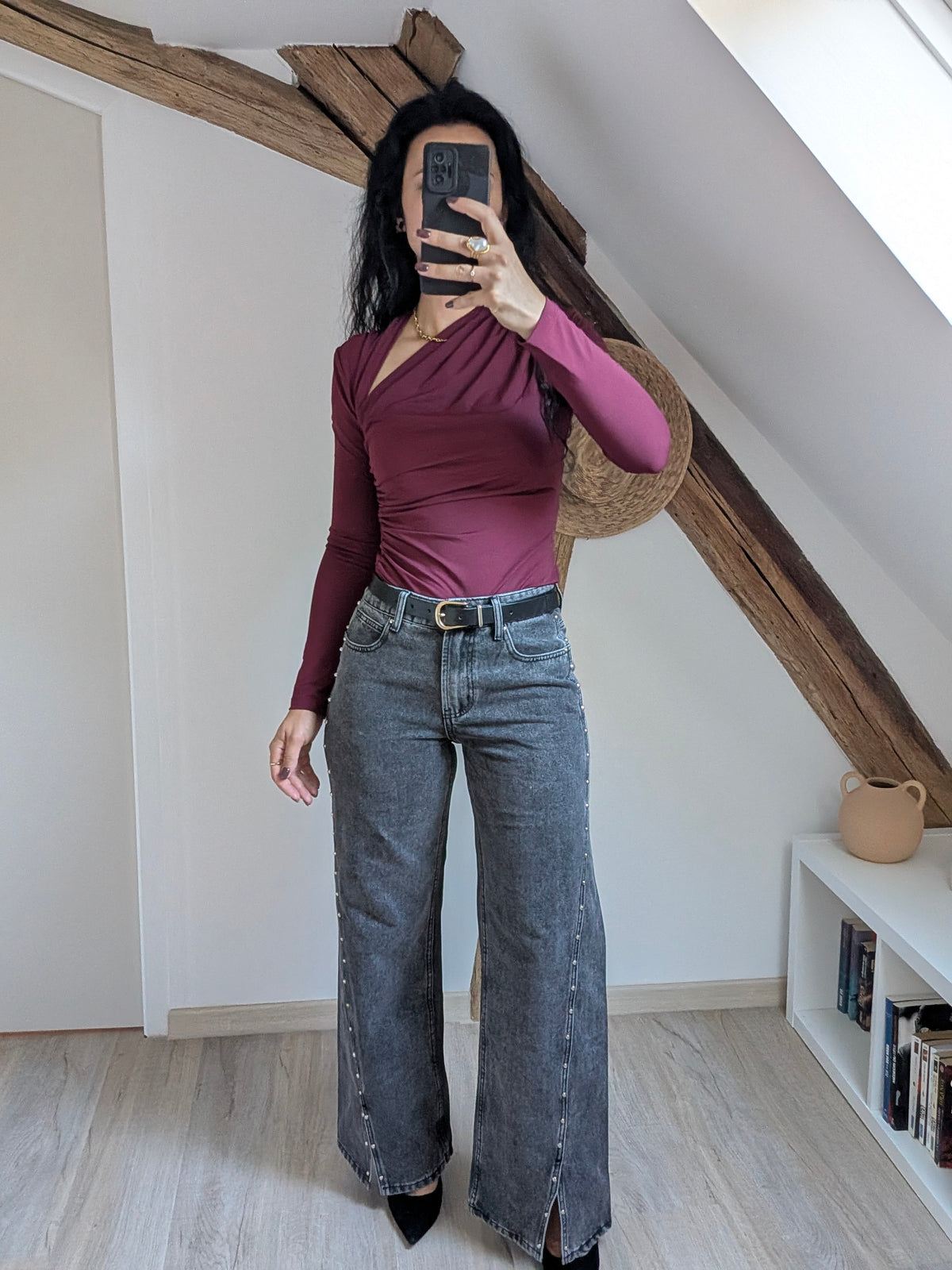Top asymétrique drapé Bordeaux - Sienna