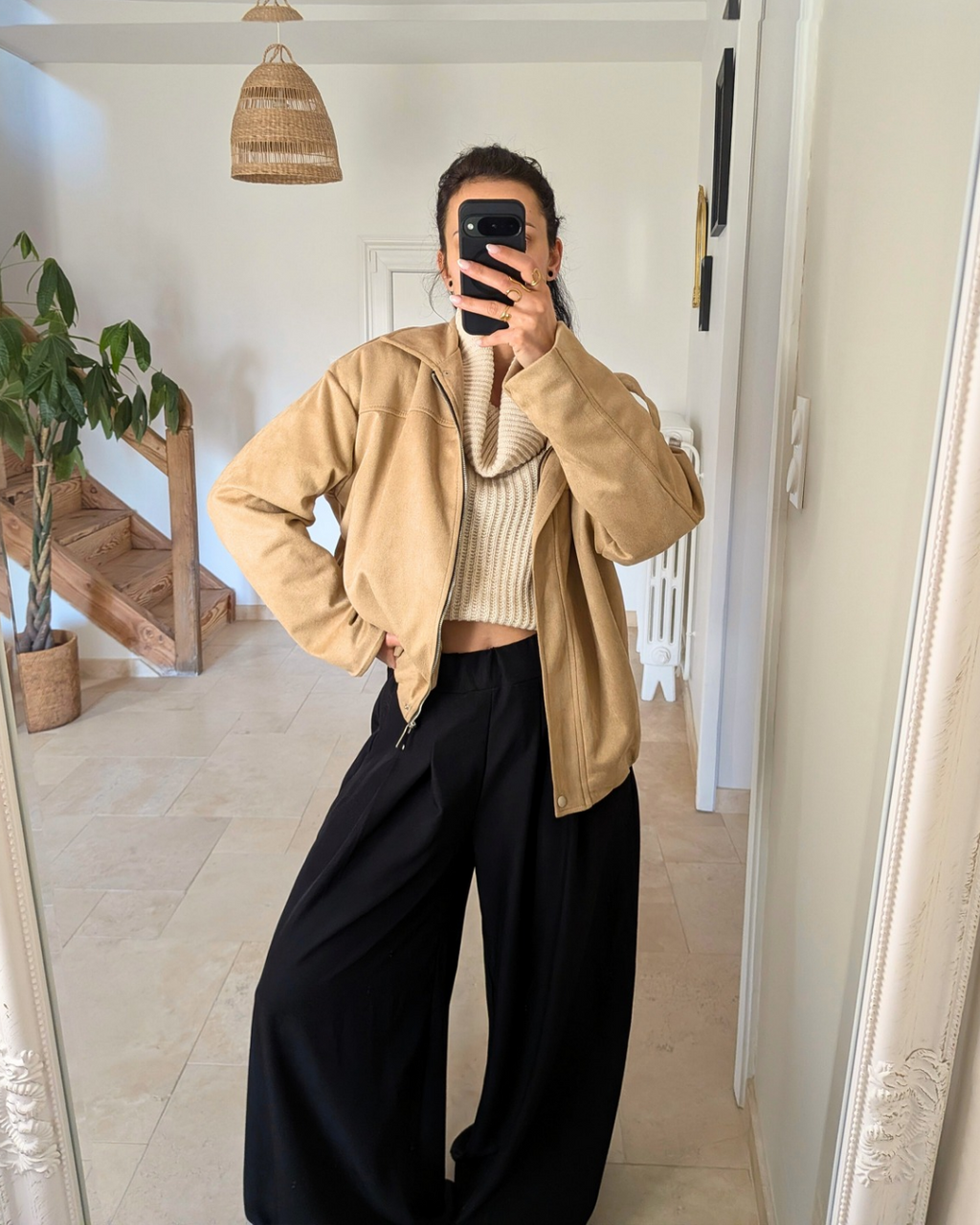 Pantalon palazzo Louise noir