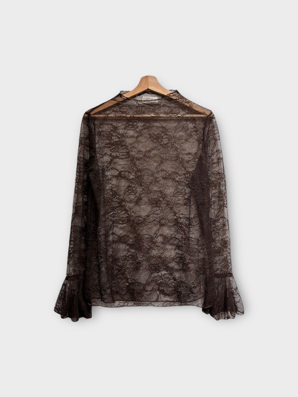 Top dentelle manches longues - Eos marron foncé